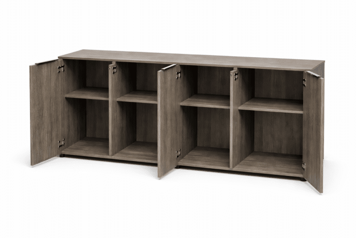 Armoire basse de bureau en bois MDF avec portes à clé – Image 2