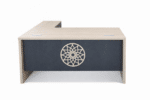 Bureau de direction 160x80 cm en MDF avec retour et design arabesque – Big Office Maroc – Image 2