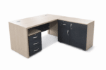 Bureau de direction 160x80 cm en MDF avec retour et design arabesque – Big Office Maroc – Image 3