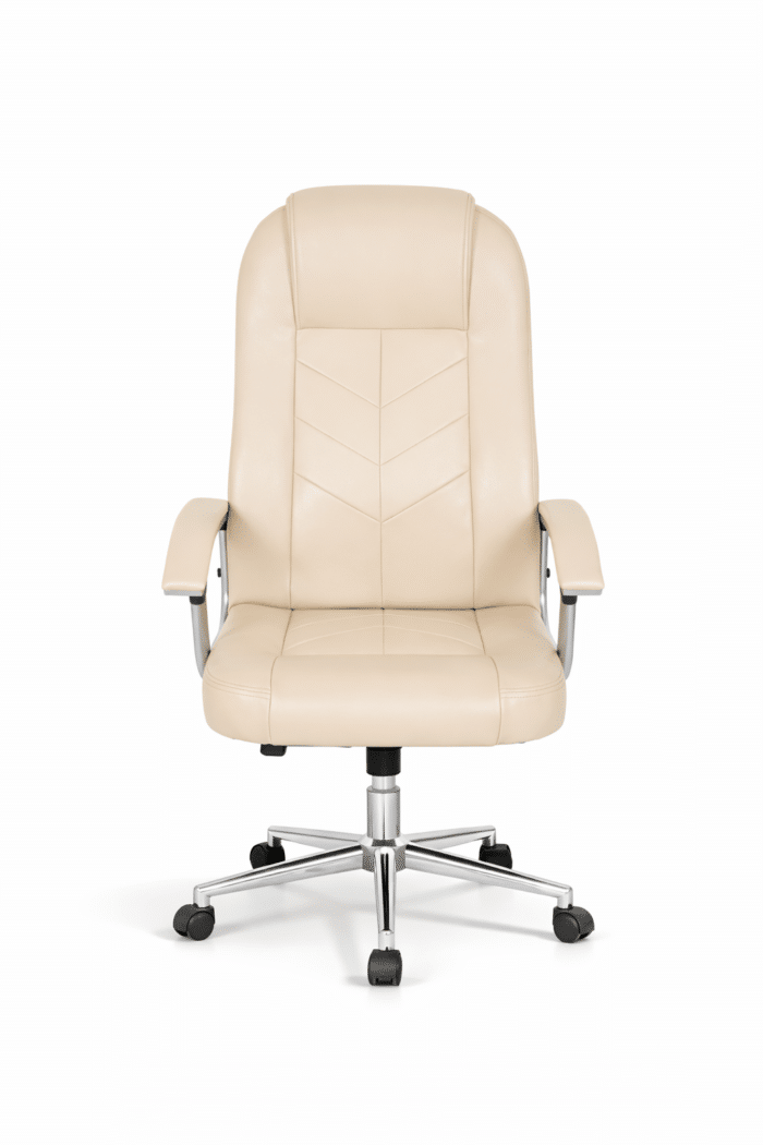 Fauteuil de direction en similicuir beige – Chaise de bureau élégante Maroc – Image 2