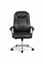 Fauteuil de direction en similicuir noir – Chaise de bureau confortable Maroc◊ – Image 2