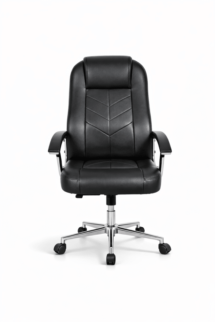 Fauteuil de direction en similicuir noir – Chaise de bureau confortable Maroc◊ – Image 2