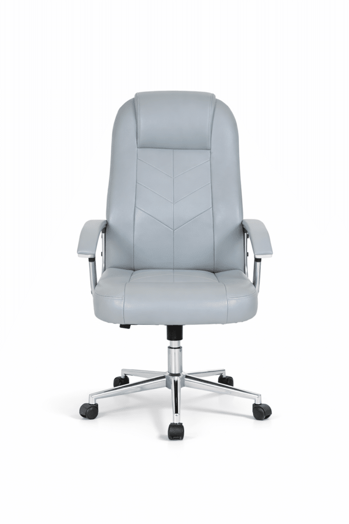 Fauteuil de direction en similicuir gris clair – Chaise de bureau moderne Maroc – Image 2