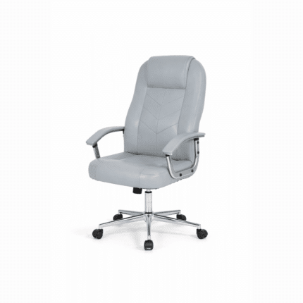 Fauteuil de direction en similicuir gris clair – Chaise de bureau moderne Maroc
