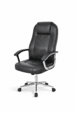 Fauteuil de direction en similicuir noir – Chaise de bureau confortable Maroc◊ – Image 3