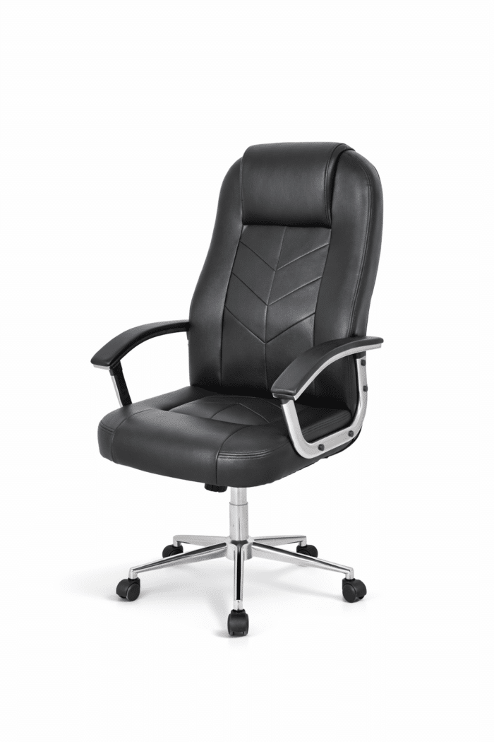 Fauteuil de direction en similicuir noir – Chaise de bureau confortable Maroc◊ – Image 3