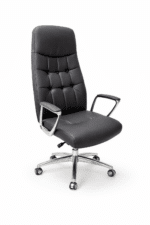 Fauteuil de direction en similicuir noir – Mécanisme double