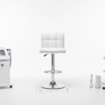 Tabouret en similicuir blanc ajustable en hauteur – Image 4