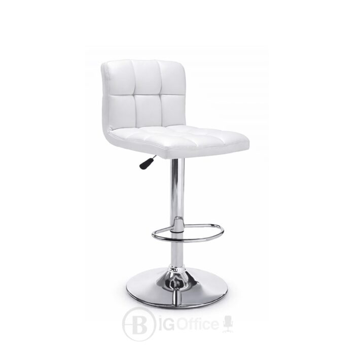 Tabouret en similicuir blanc ajustable en hauteur – Image 6