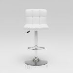 Tabouret en similicuir blanc ajustable en hauteur