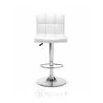 Tabouret en similicuir blanc ajustable en hauteur – Image 7
