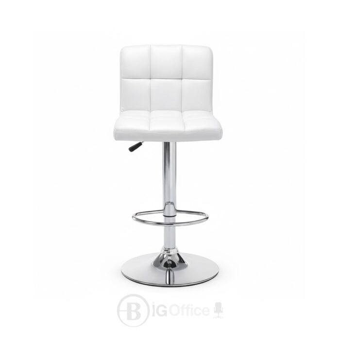 Tabouret en similicuir blanc ajustable en hauteur – Image 7