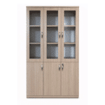 Bibliothèque de bureau H 188 x L 120 x P 40 cm vitrée en bois MDF