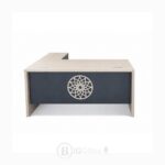 Bureau de direction 160x80 cm en MDF avec retour et design arabesque – Big Office Maroc