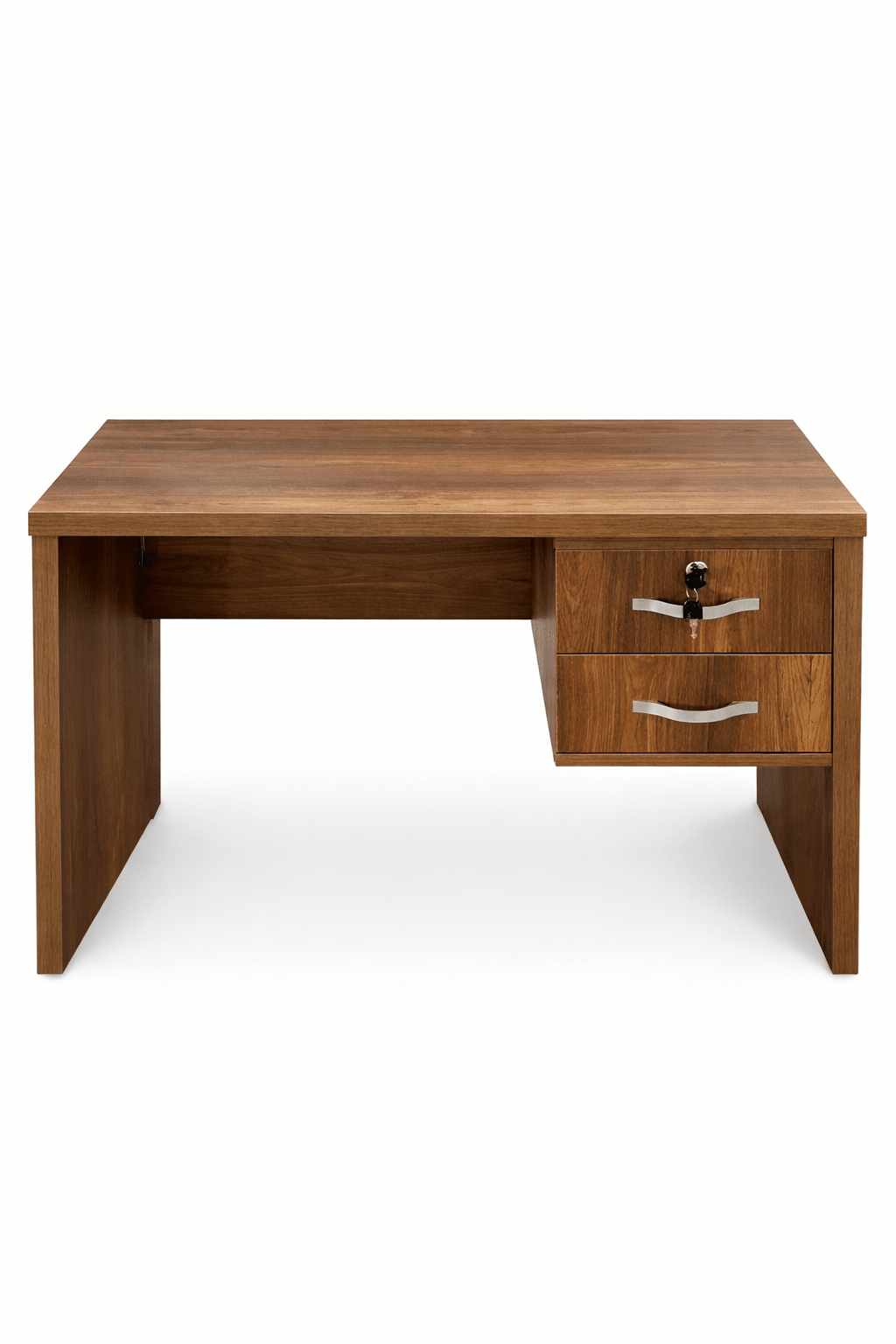 Bureau en bois MDF avec caisson fixe 2 tiroirs 100×50×75 cm, mobilier de bureau Maroc, Big Office