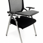 Chaise de formation avec tablette écritoire – Assise tissu & dossier mesh