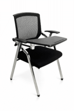 Chaise de formation avec tablette écritoire – Assise tissu & dossier mesh
