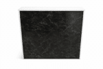 Comptoir d’accueil moderne MDF blanc avec façade marbre noir – Réception bureau Maroc – Image 3