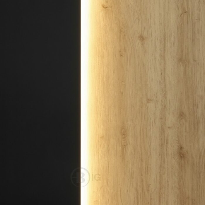 Comptoir d’accueil moderne en bois avec éclairage LED – Image 3