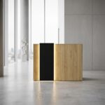 Comptoir d’accueil moderne en bois avec éclairage LED – Image 7