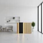 Comptoir d’accueil moderne en bois avec éclairage LED – Image 8