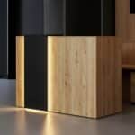 Comptoir d’accueil moderne en bois avec éclairage LED – Image 4