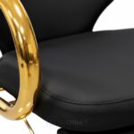 Fauteuil de barbier professionnel noir & doré – Hydraulique avec repose-pieds – Image 6