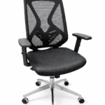 Fauteuil de bureau ergonomique mesh – Accoudoirs réglables & piètement aluminium