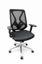 Fauteuil de bureau ergonomique mesh – Accoudoirs réglables & piètement aluminium