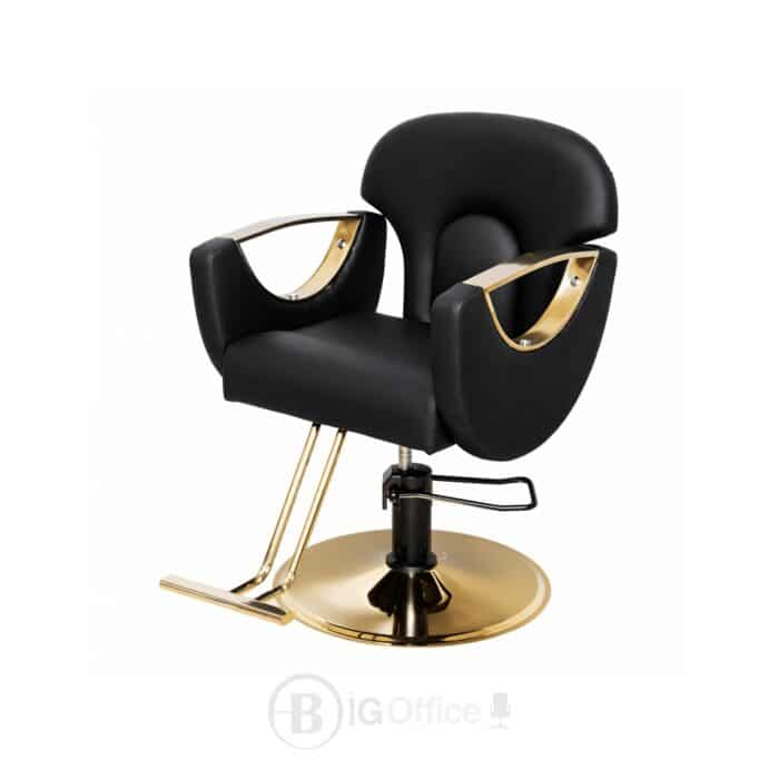 Fauteuil de Coiffure Professionnel Noir & Or – Base Hydraulique – Image 4