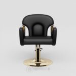 Fauteuil de Coiffure Professionnel Noir & Or – Base Hydraulique – Image 5