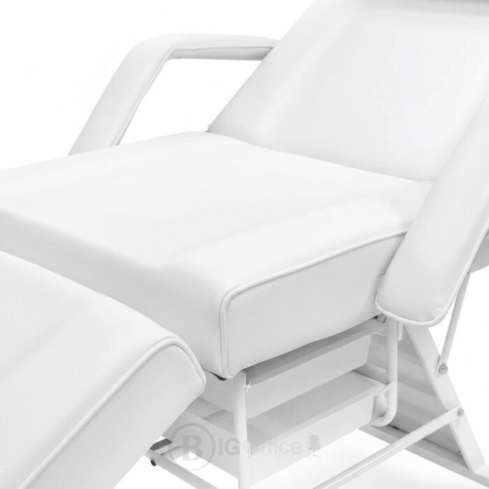 Fauteuil esthétique professionnel inclinable – Similicuir blanc – Image 5