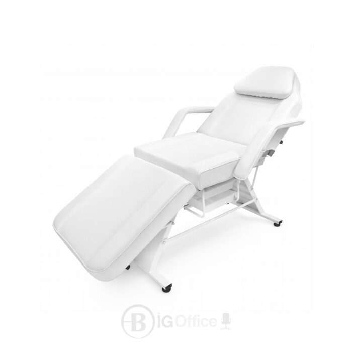 Fauteuil esthétique professionnel inclinable – Similicuir blanc – Image 7