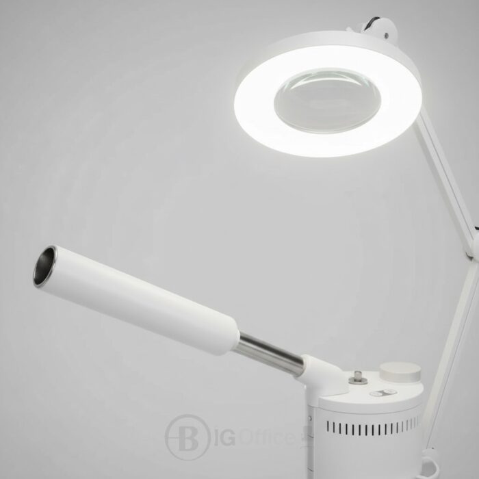 Vaporisateur professionnel avec lampe loupe sur pied – soins esthétiques – Image 2