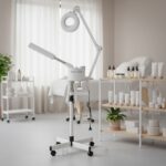 Vaporisateur professionnel avec lampe loupe sur pied – soins esthétiques – Image 5
