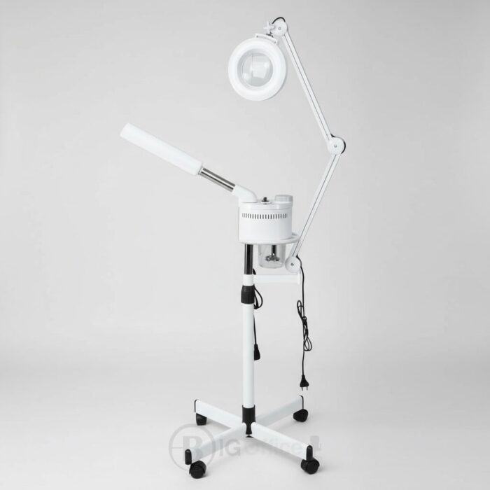 Vaporisateur professionnel avec lampe loupe sur pied – soins esthétiques – Image 6
