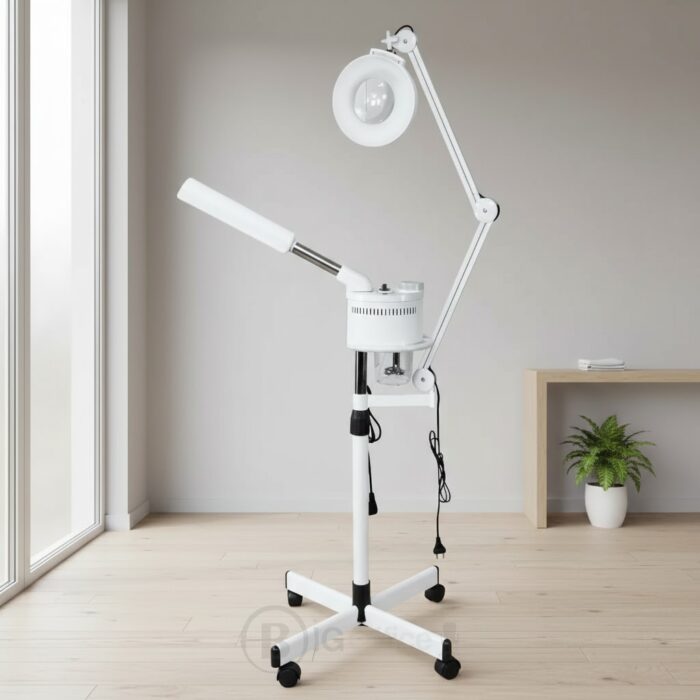 Vaporisateur professionnel avec lampe loupe sur pied – soins esthétiques – Image 7