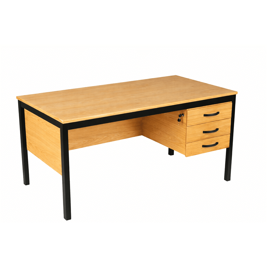 Bureau demi-ministre professionnel 160×80 avec caisson — Big Office Maroc Bureau demi-ministre 160x80 cm avec caisson 3 tiroirs — Big Office Maroc