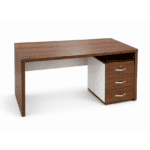 Bureau en bois MDF 140x70 cm avec caisson mobile et passe-câble