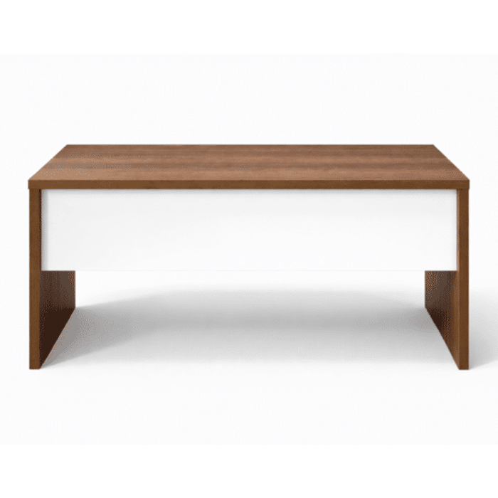 Bureau en bois MDF 140x70 cm avec caisson mobile et passe-câble – Image 2