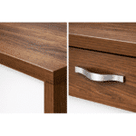 Bureau en bois MDF 140x70 cm avec caisson mobile et passe-câble – Image 3