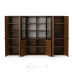 Bibliothèque Bureau en Bois 240 cm avec Vitrine Centrale et Rangement Sécurisé – Image 2