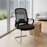 Pack chaise bureau ergonomique mesh + 2 chaises visiteurs noir – Image 13