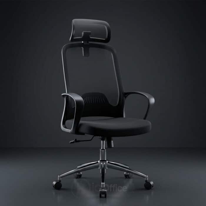 Pack chaise bureau ergonomique mesh + 2 chaises visiteurs noir – Image 7
