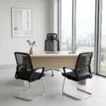 Pack chaise bureau ergonomique mesh + 2 chaises visiteurs noir – Image 8