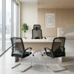Pack chaise bureau ergonomique mesh + 2 chaises visiteurs noir – Image 10