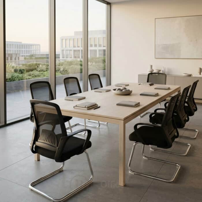Pack chaise bureau ergonomique mesh + 2 chaises visiteurs noir – Image 17