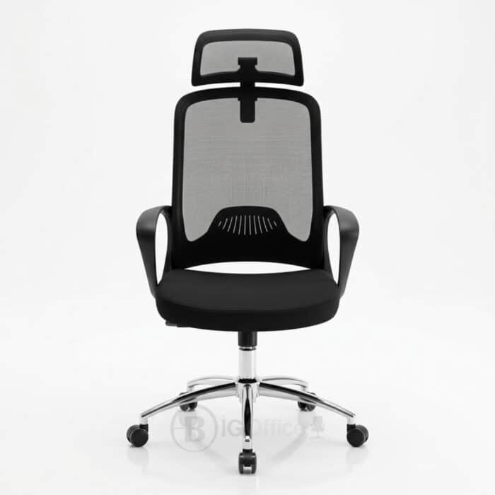 Pack chaise bureau ergonomique mesh + 2 chaises visiteurs noir – Image 15