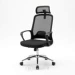 Pack chaise bureau ergonomique mesh + 2 chaises visiteurs noir – Image 2