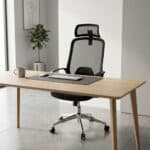 Pack chaise bureau ergonomique mesh + 2 chaises visiteurs noir – Image 3